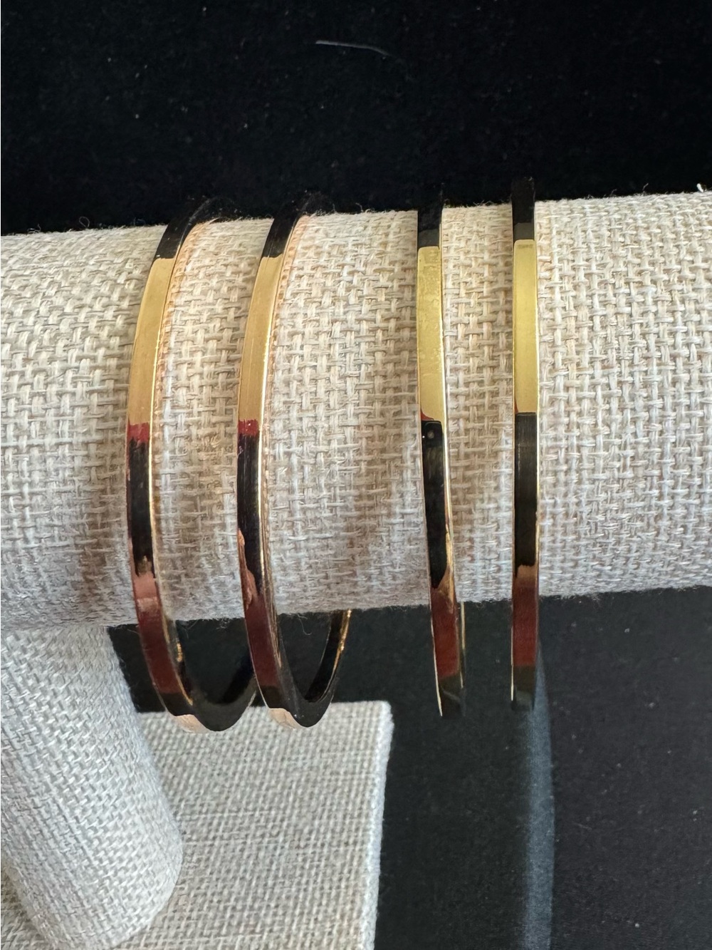 Veronese 18k Gold Clad Sterling Sleek & Stylish Polished Bangles - Set of Four